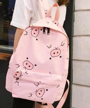 Cartoon Backpack in Pastel Pink