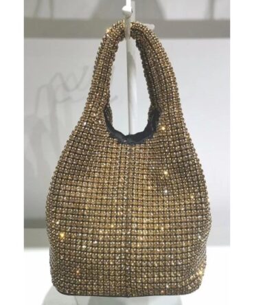 Askrykins Luxury Diamond Rhinestone Crystal Bucket Bag in Light Yellow