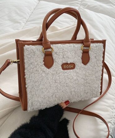 ShiBi Handbag in White & Brown