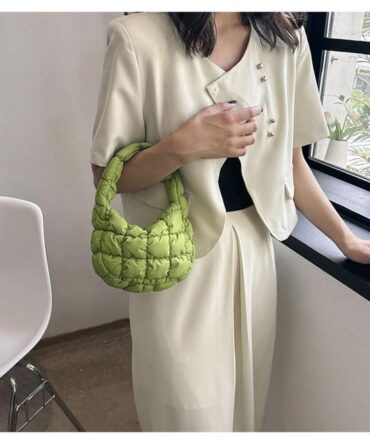 Ashrykins Mini Zipper Ruched Bag in Green