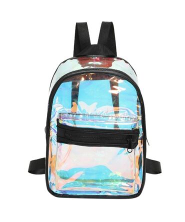 Ashrykins Classic Backpack Clear PVC Contrast Binding Bag