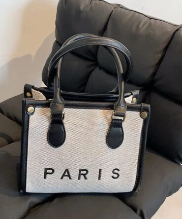 Askrykins High Quality Canvas small Tote Bag in black