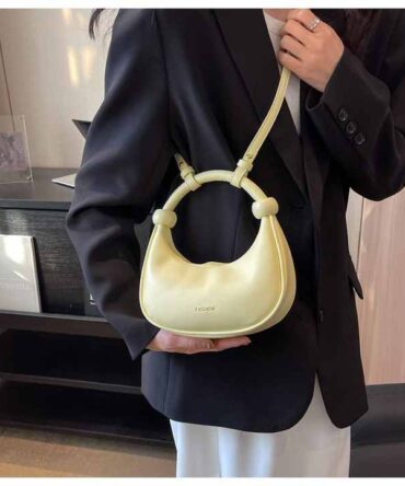 Askrykins luxury Small Hobo Bag in light lemon