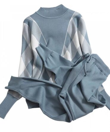 DiMaCheck Co-ord Set in Grey Blue