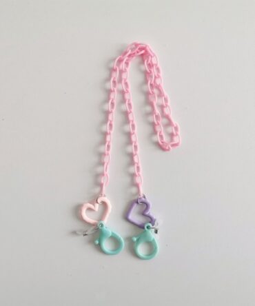 Funky colourful mask chains with heart