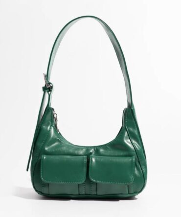 Askrykins Retro Oil Wax Pu Leather Multi Pocket Bag in Green