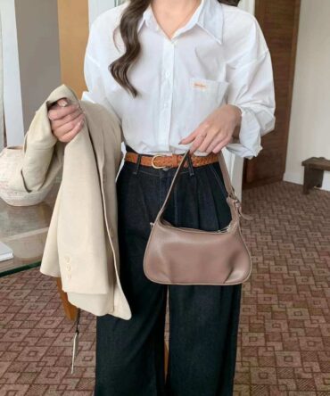 Askrykins Retro Underarm French Style Bag in Tortilla Brown