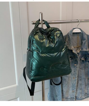 Askrykins Down padded Soft Backpacks Quilted bag in Green