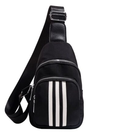 Ashrykins super stripe fanny chest chest bag in black