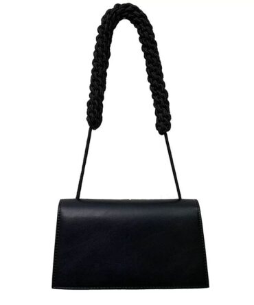 Ashrykins crossbody Heidi bag with plaited strap in Black
