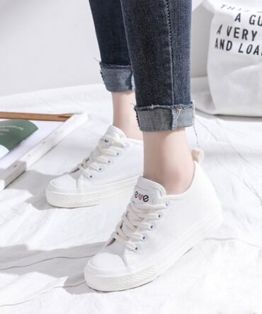 Ashrykins Playful White Canvas Sneakers