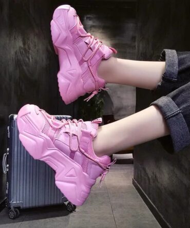 PopHigh Sneakers in Bright Pink