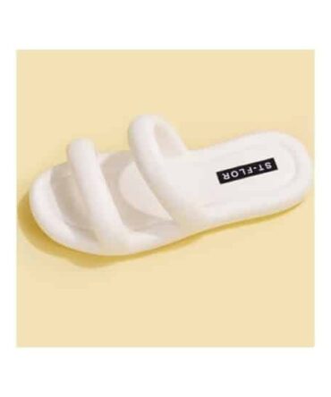Askrykins Slides Platform flat slippers in white