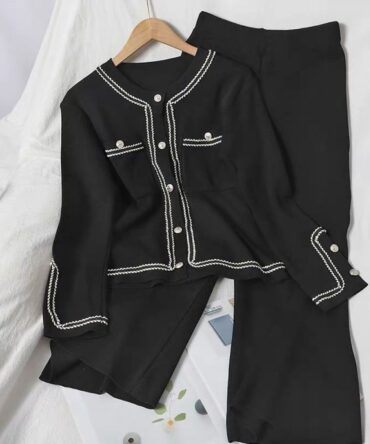 PEATRICE 2 PIECE CO-ORD SET IN BLACK & WHITE