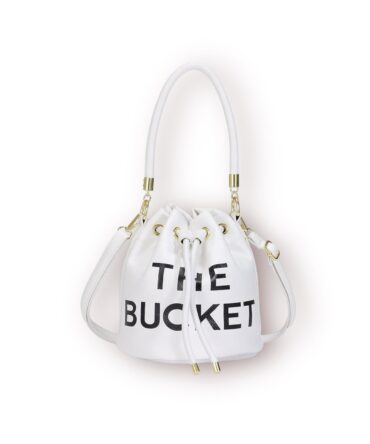 Ashrykins Bucket Bag Leather Bucket Bag in white