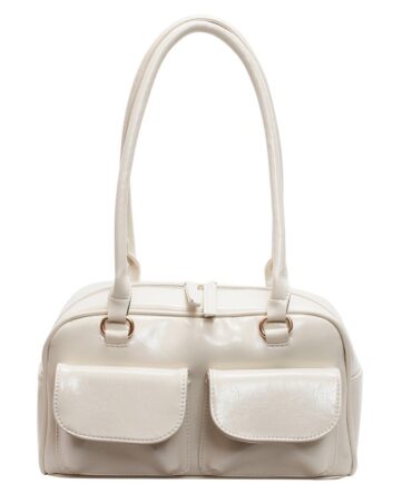 Ashrykins Ivory Elegance Multi-Pocket Tote in White