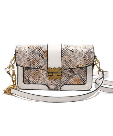 Ashrykins Golden Viper Luxe Bag in White