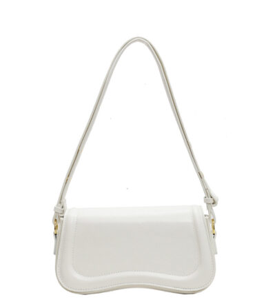 Ashrykins Luxe Wave Shoulder Bag in White