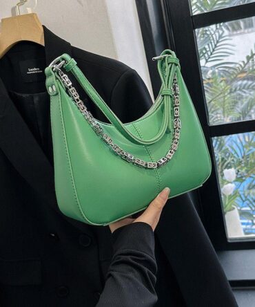 Askrykins High Quality Vintage Underarm Shoulder Bag in Green
