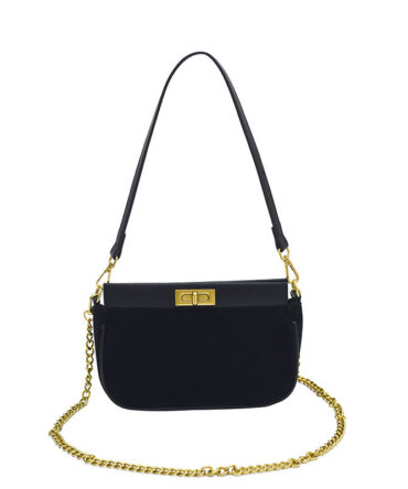 Ashrykins Suede Shoulder Bags Slouchy Satchels Crescent Bag in Black