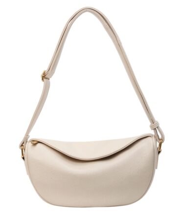 Askrykins Luxe Crescent Shoulder Bag in White