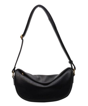Askrykins Luxe Crescent Shoulder Bag in Black