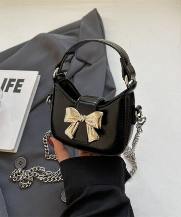 Ashrykins Charm Bow Mini Bag in Black