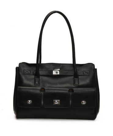 Ashrykins Urban Luxe Multi-Pocket Shoulder Bag in Black