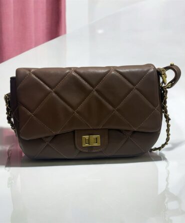 Ashrykins Quilted Sling Bag in Brown