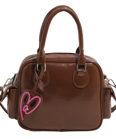 Ashrykins CherryWhip Glossy Charm Bag in Brown