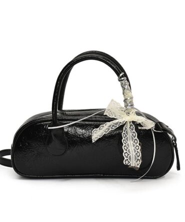 Ashrykins Glossy Noir Charm Bag in Black