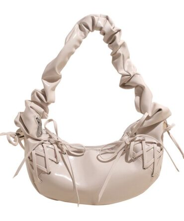 Glamberry Loop Lace-Up Gloss Mini Bag in White