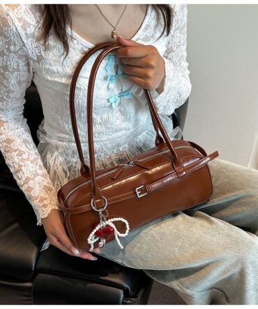 Crimson Muse Heart Charm City Bag in Brown