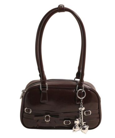 Ashrykins Charmberry Kiss Bow Charm Gloss Mini bag in Dark brown