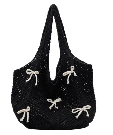 Ashrykins Bow-Knit Tote in Black