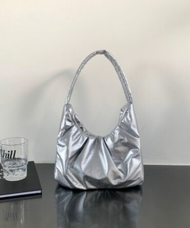 Stellar Puff Shoulder Bag In Silver