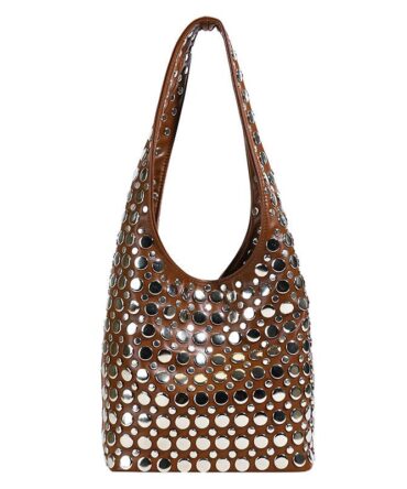 Midnight Dot Studs Hobo in brown