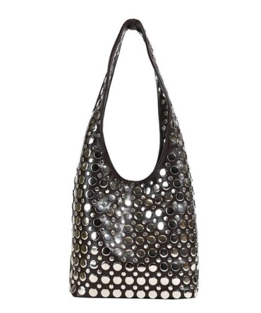 Midnight Dot Studs Hobo in coffee brown